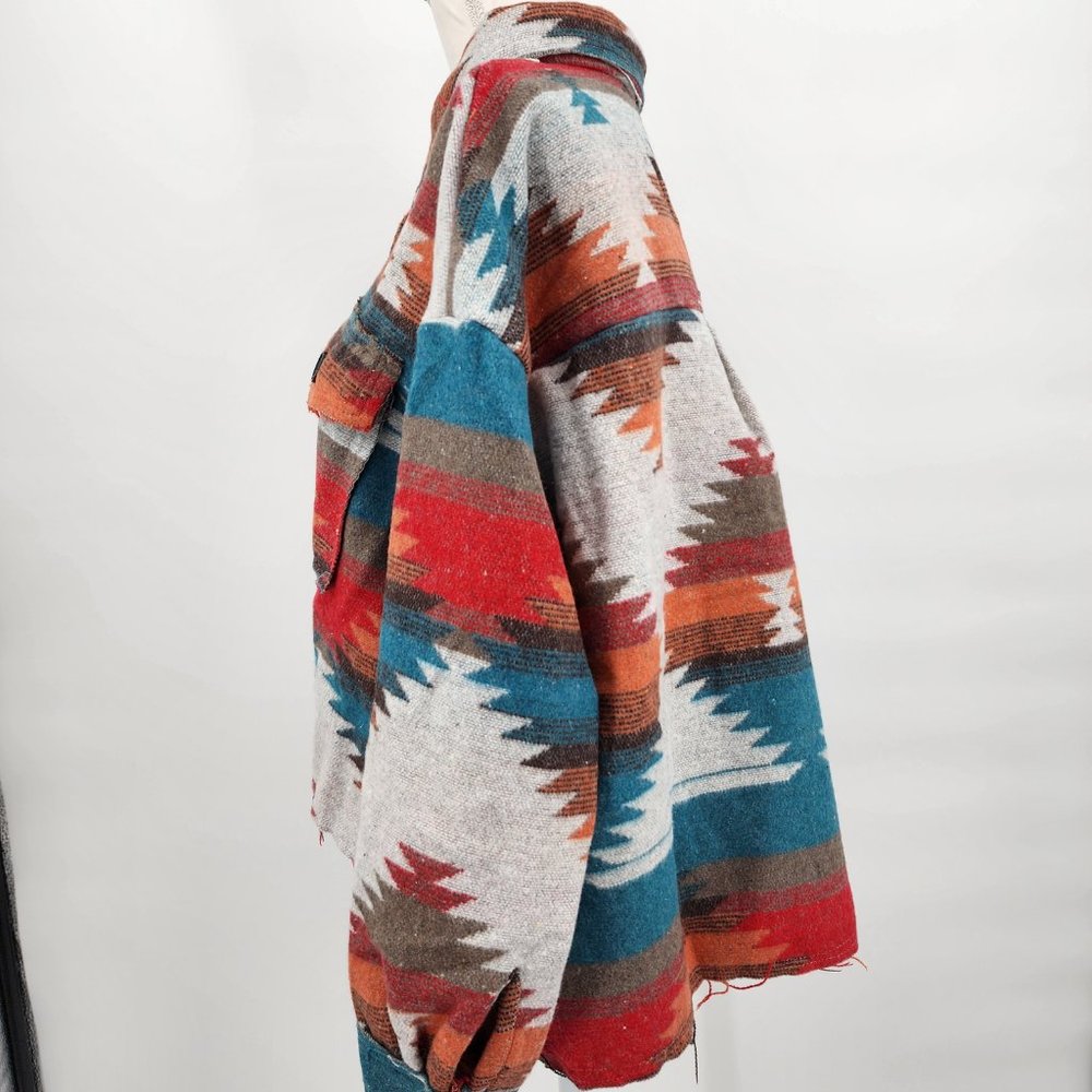 VEVERET Aztec Southwest Cowgirl Print Cropped Shacket Jacket S, M, L NWT - Picture 13 of 16